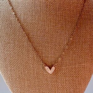 Dainty Gold Ivory Heart Necklace